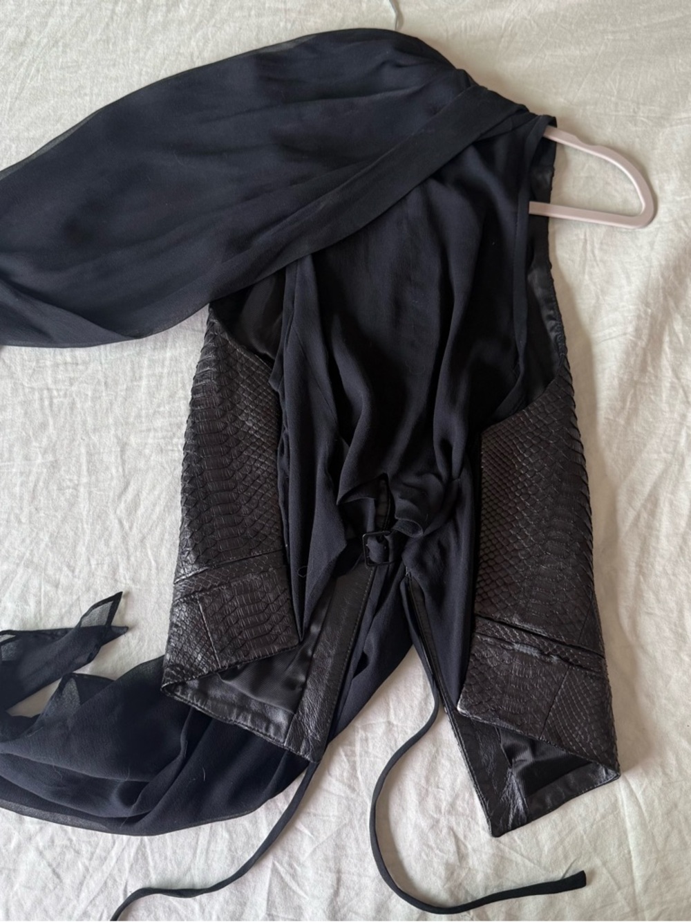 Plein Sud Python Textured Leather-Front Vest - Picture 2 of 4
